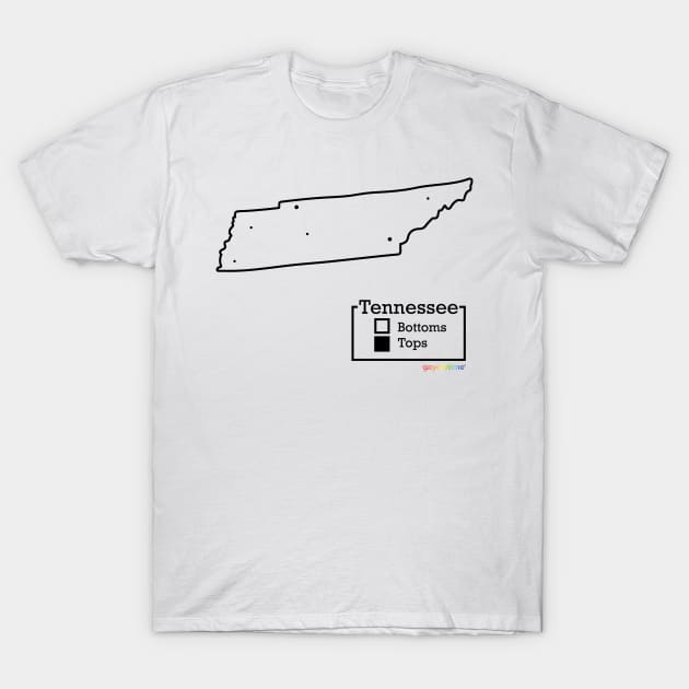 Tennessee Bottoms / Tops Map T-Shirt by GayOleTime